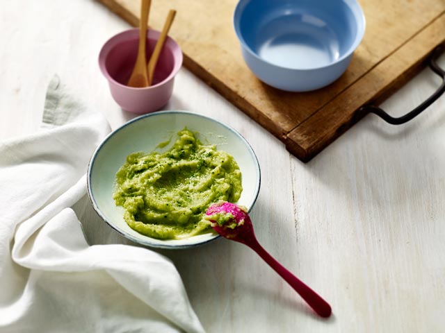 Prachtige puree van aardappel en broccoli